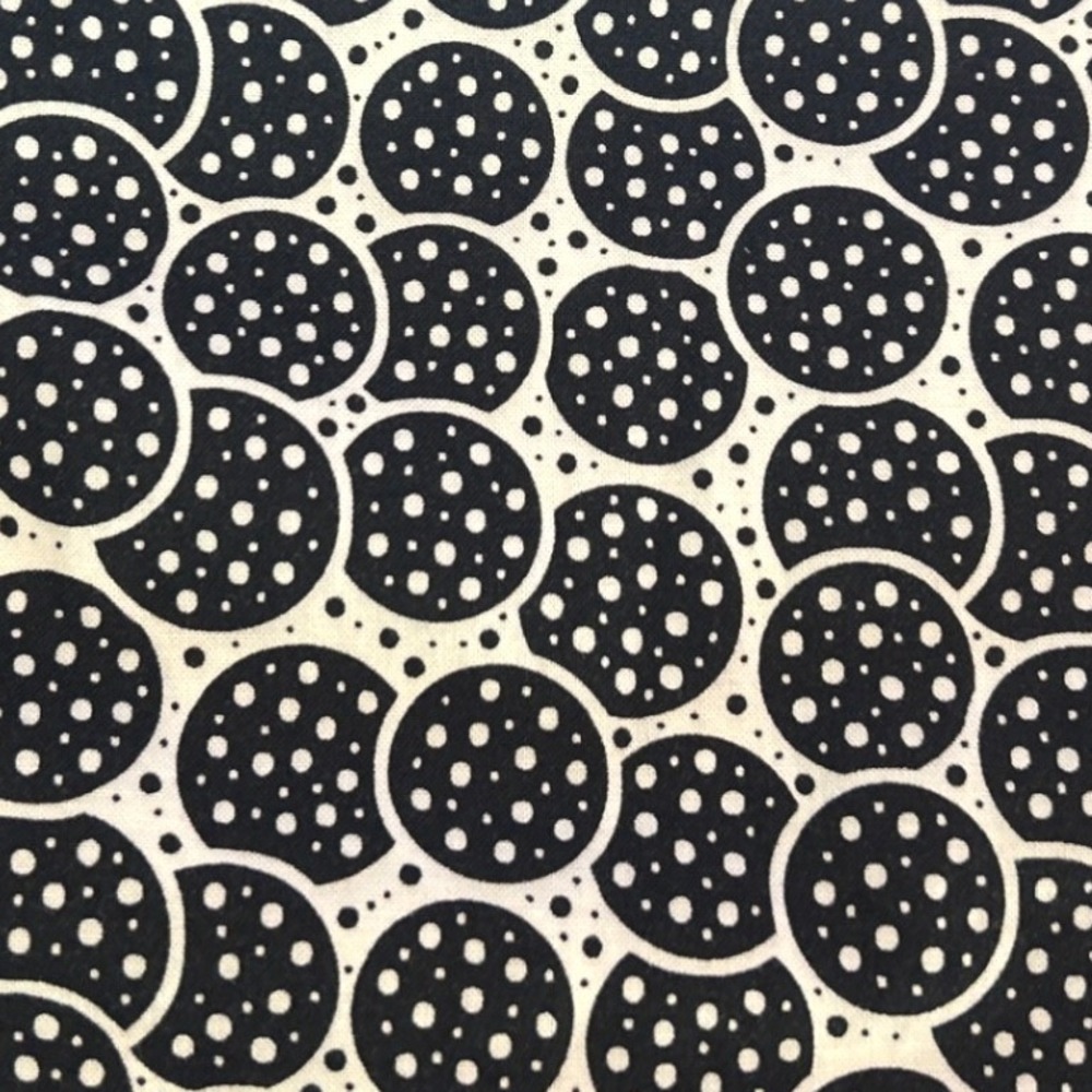 Moda Dilly Dally Fabric Black White Polka Dot Geometric Retro Mod Whimsical